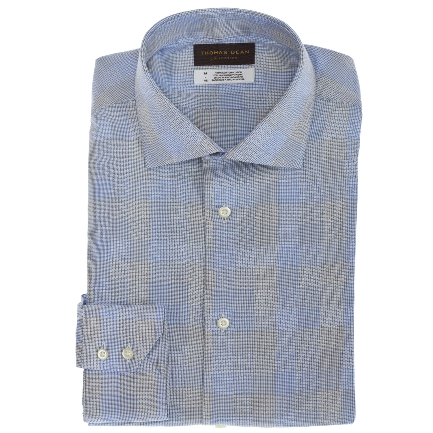 TD Collection Blue Check Button Down Sport Shirt - Thomas Dean & Co. TD Collection Blue Check Button Down Sport Shirt - Thomas Dean & Co.