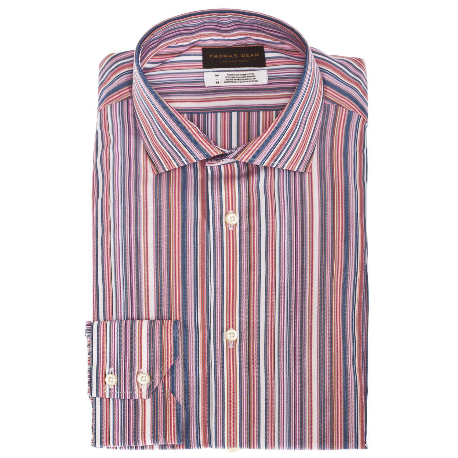 TD Collection Orange Multi Stripe Button Down Sport Shirt - Thomas Dean & Co. TD Collection Orange Multi Stripe Button Down Sport Shirt - Thomas Dean & Co.
