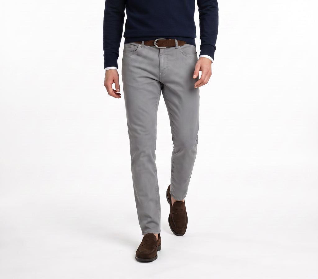 Tomasso 5 Pocket Lyocell Cotton Spandex - Grey Sky
