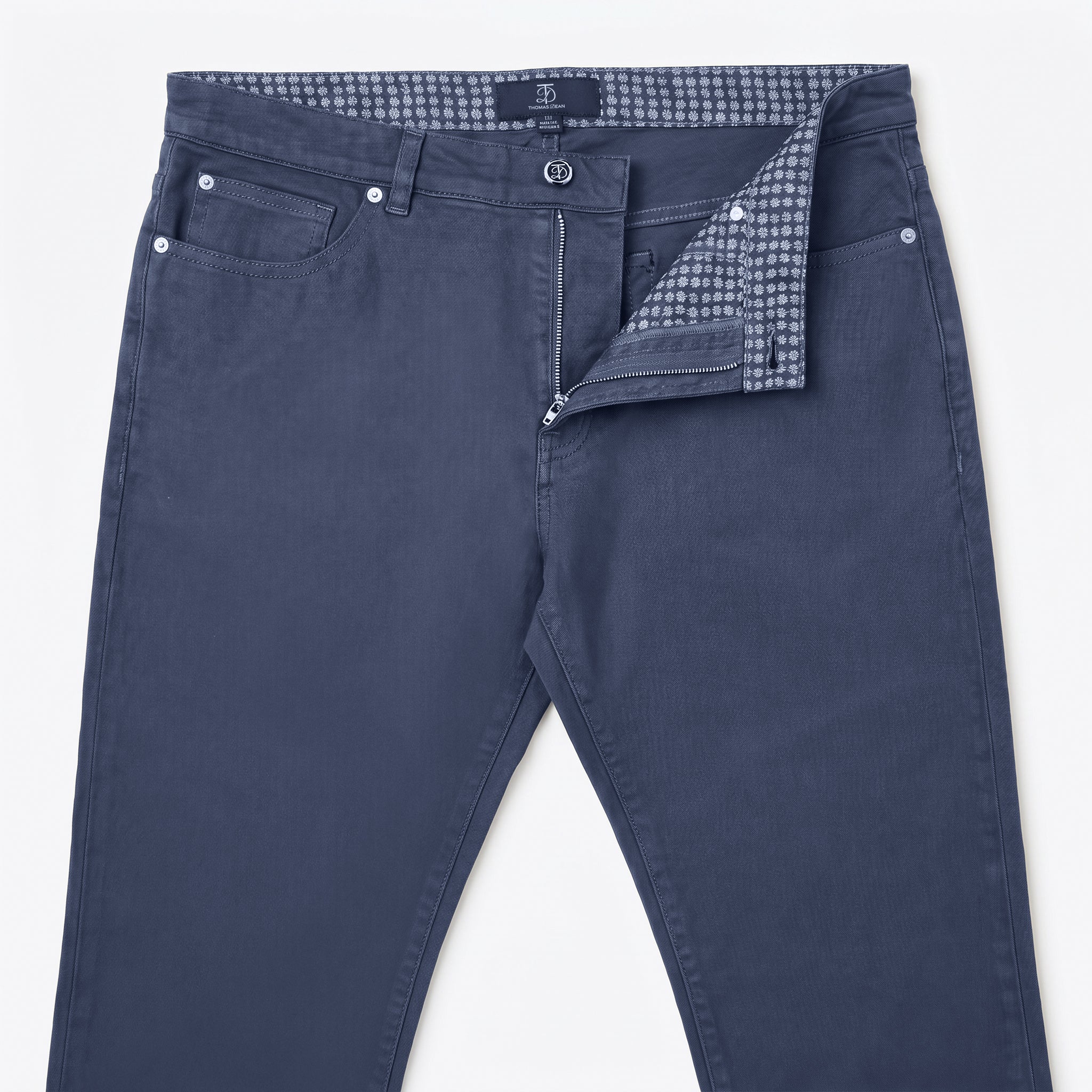 5 Pocket Pant Cotton Spandex - Blue Dust