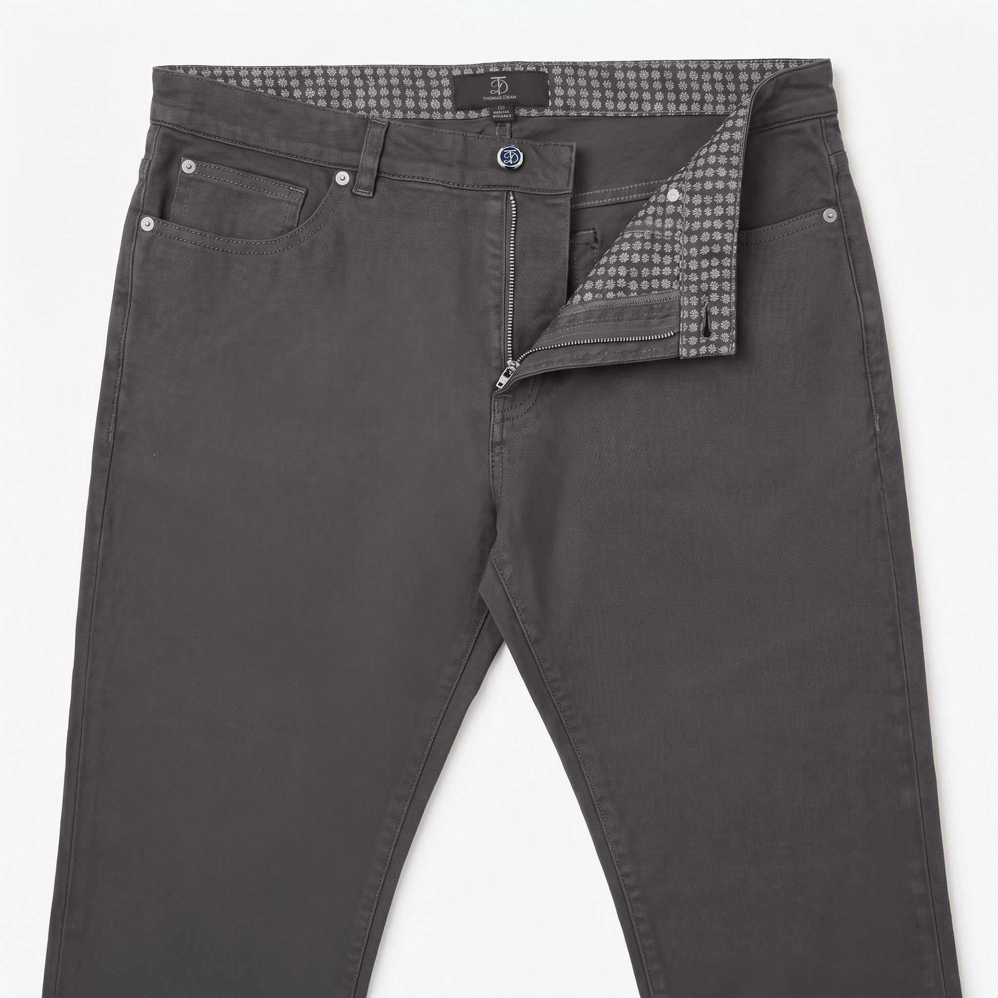 5 Pocket Pant Cotton Spandex - Medium Grey
