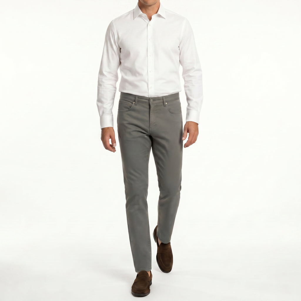 Tomasso 5 Pocket Pant Cotton Spandex - Medium Grey