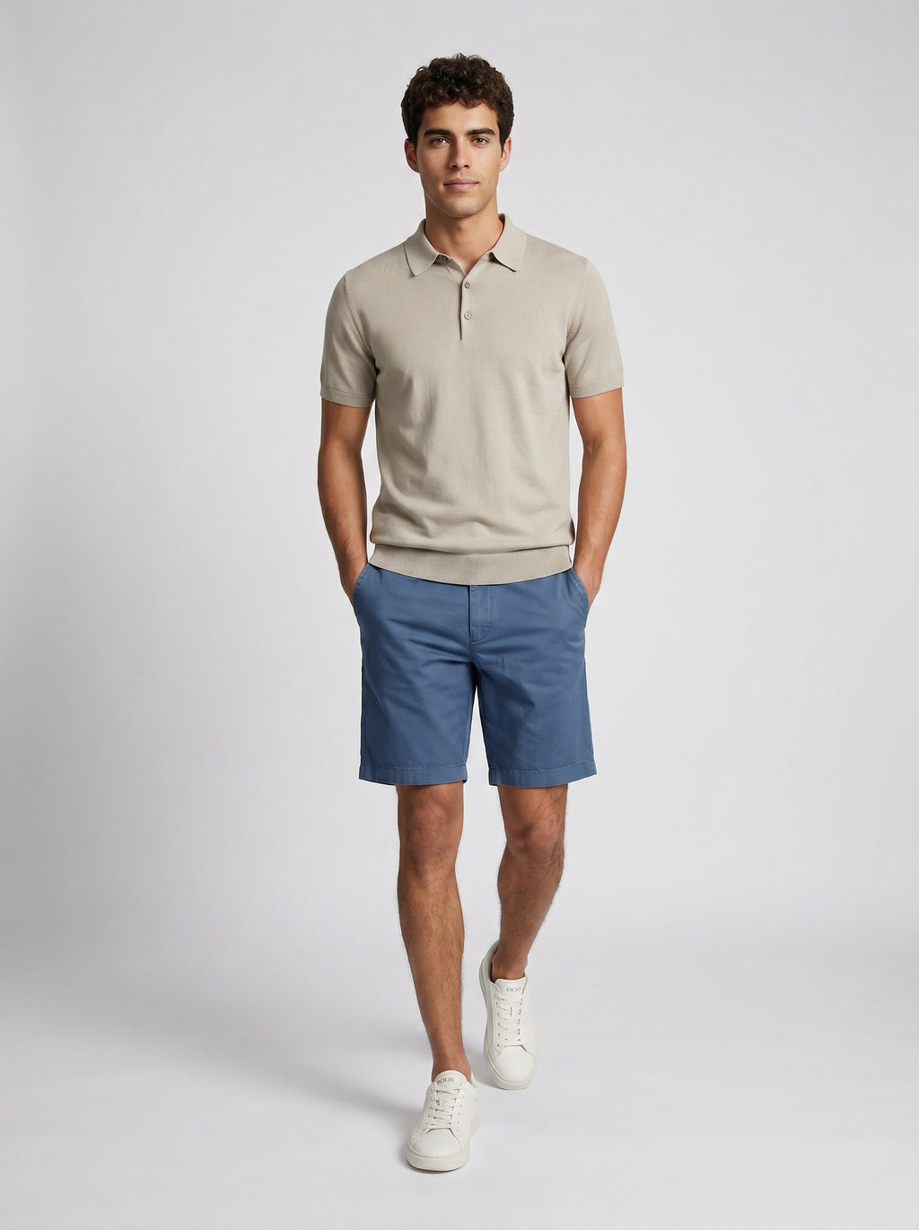 Forte Short Cotton/Linen/Spandex Blue Dust