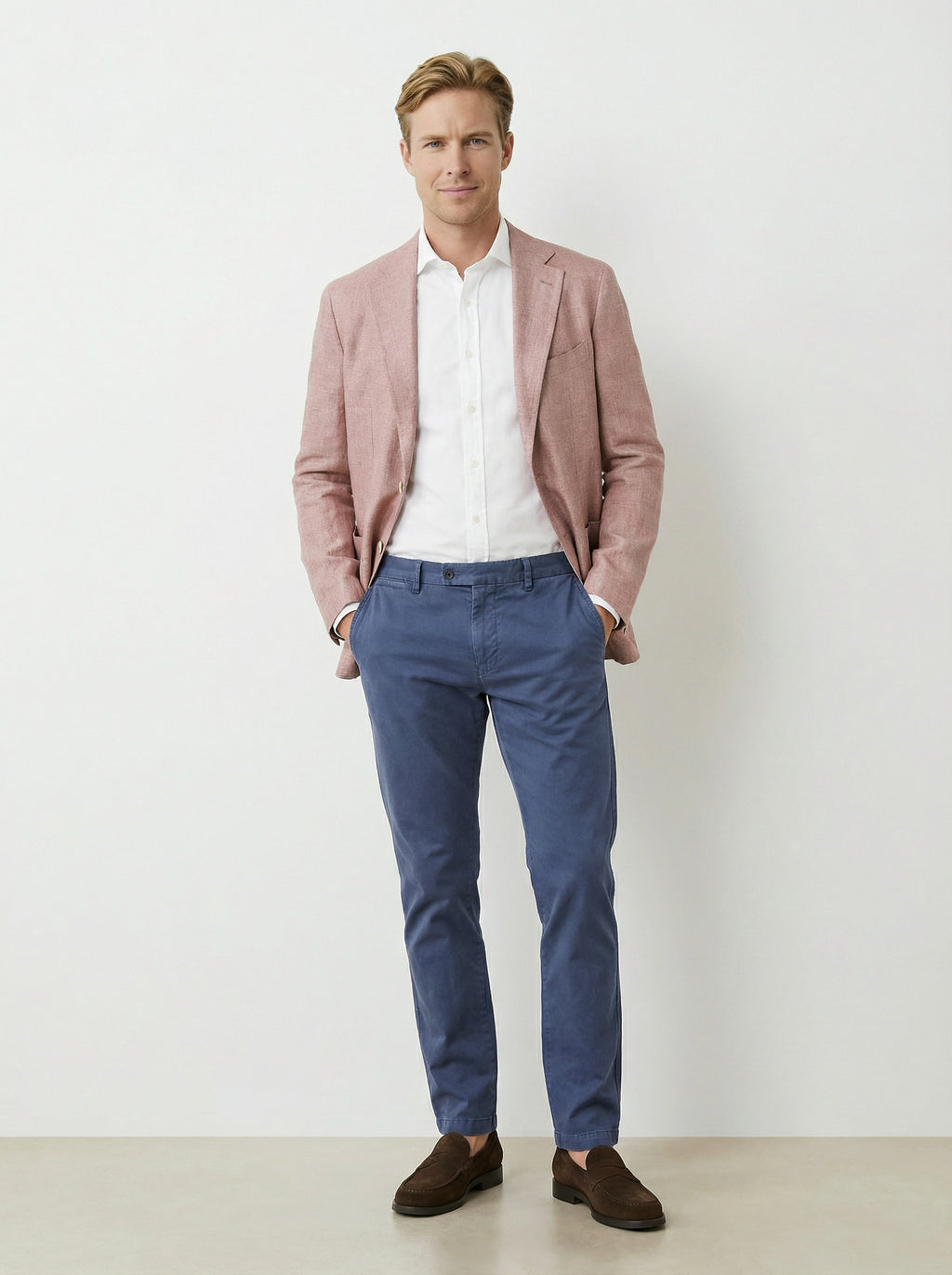 5 Pocket Pant Cotton Spandex - Blue Dust
