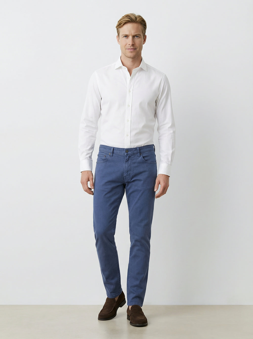 5 Pocket Pant Cotton Spandex - Blue Dust
