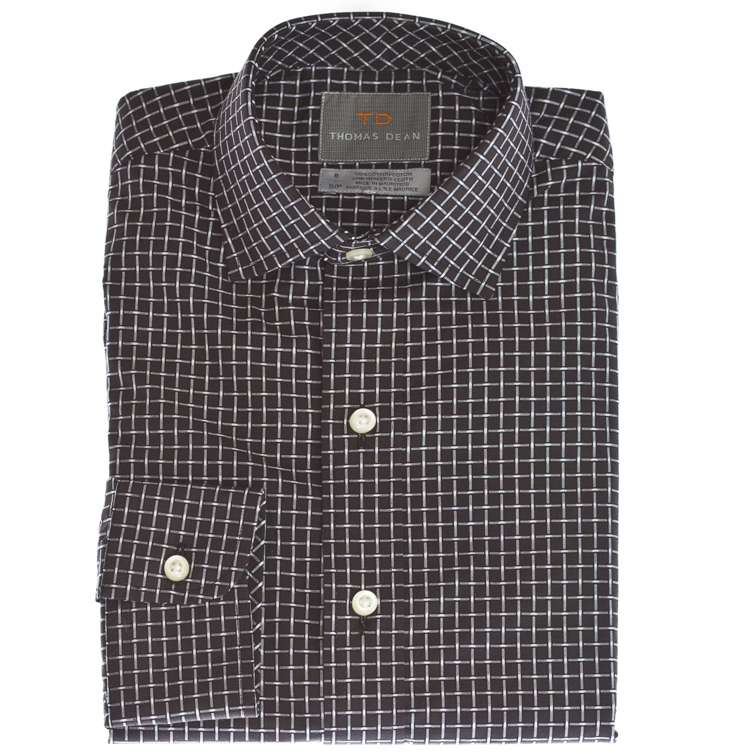 Big Boys Charcoal Mini Check Button Down Shirt - Thomas Dean & Co