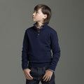 Big Boys 1/4 Button Navy Wool Sweater - Thomas Dean & Co