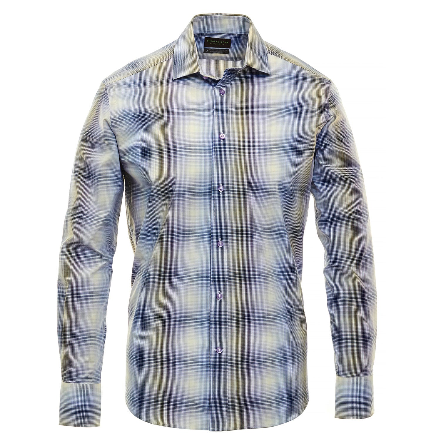 Purple Check Performance Sport Shirt - Thomas Dean & Co