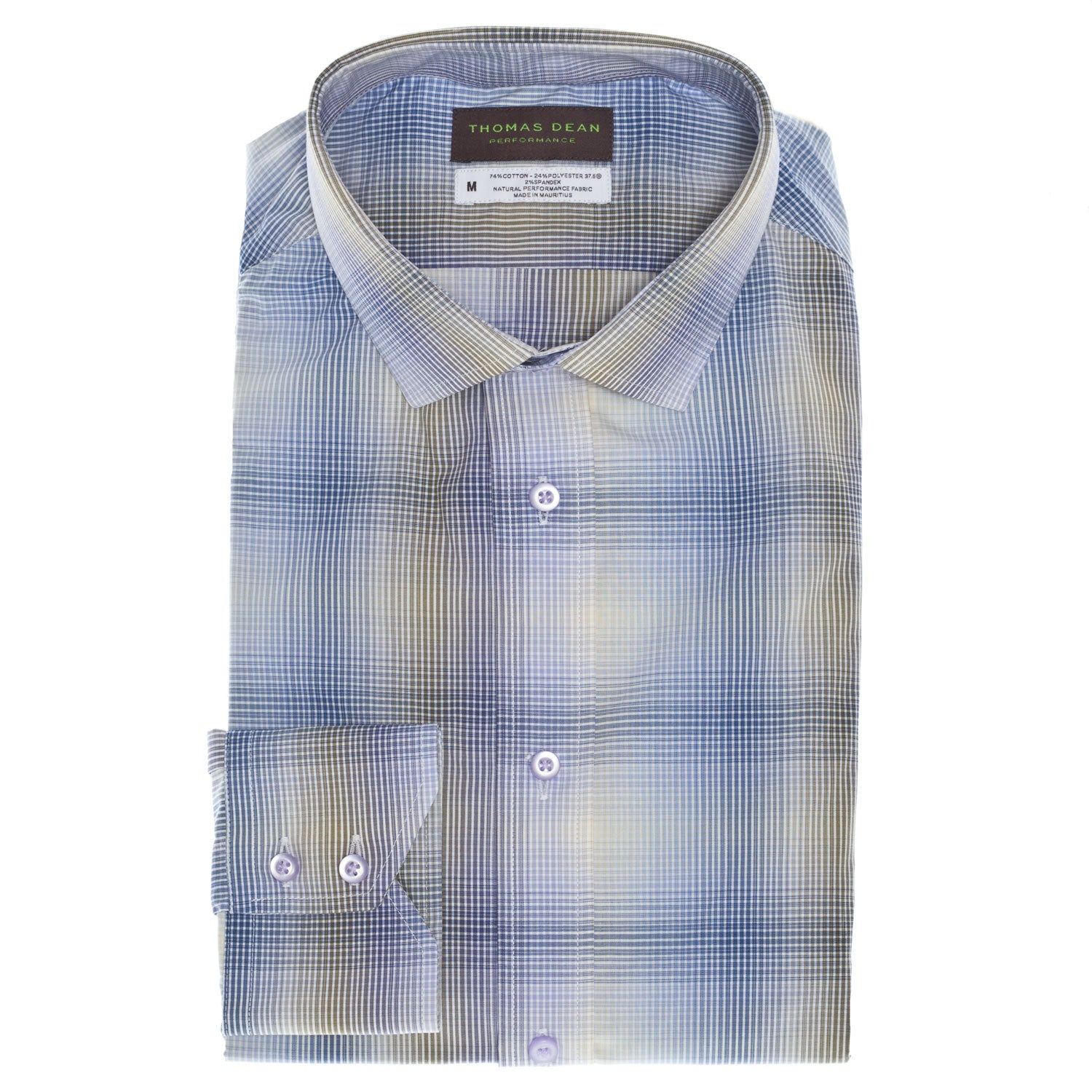 Purple Check Performance Sport Shirt - Thomas Dean & Co