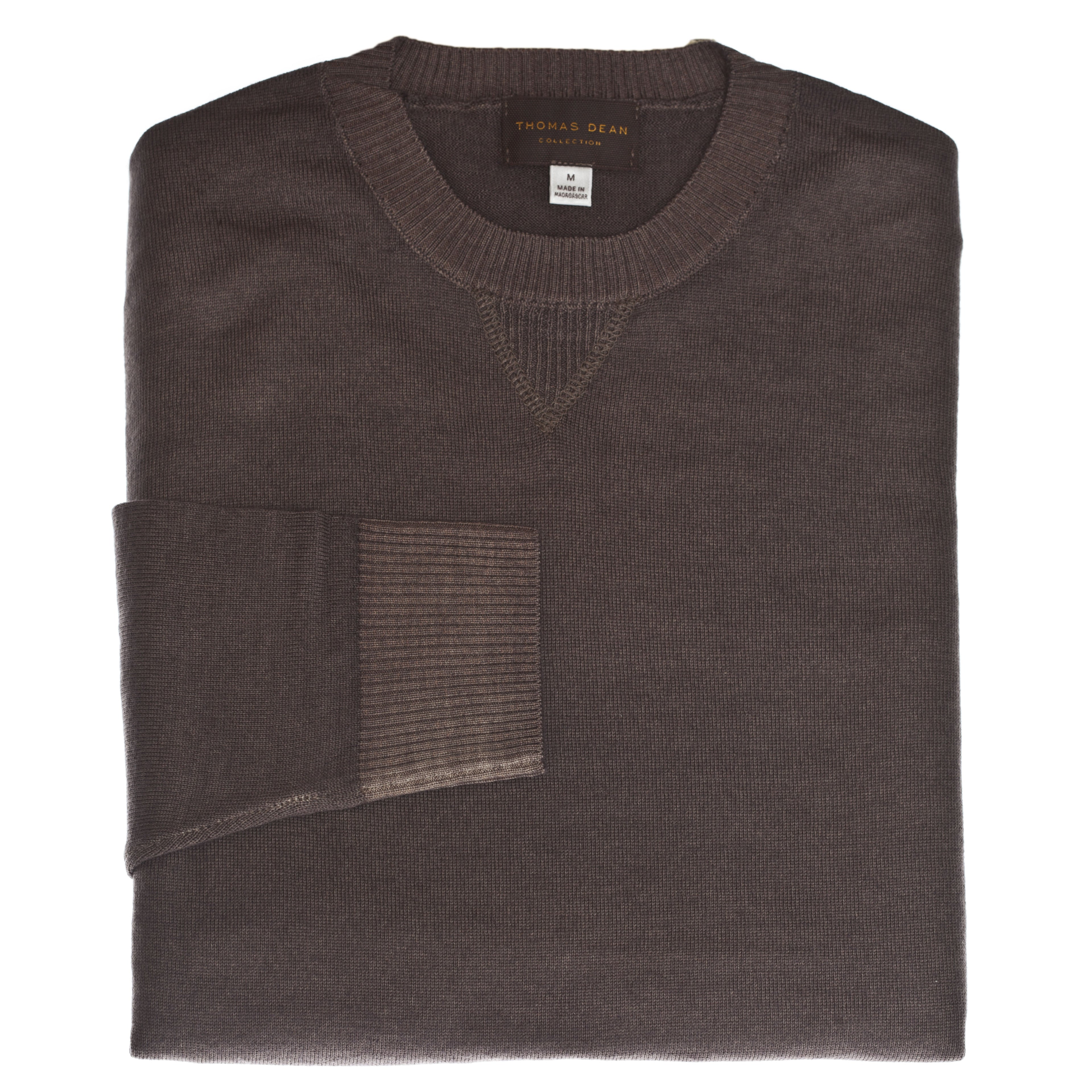 Taupe Crew Neck Sweater - Thomas Dean & Co