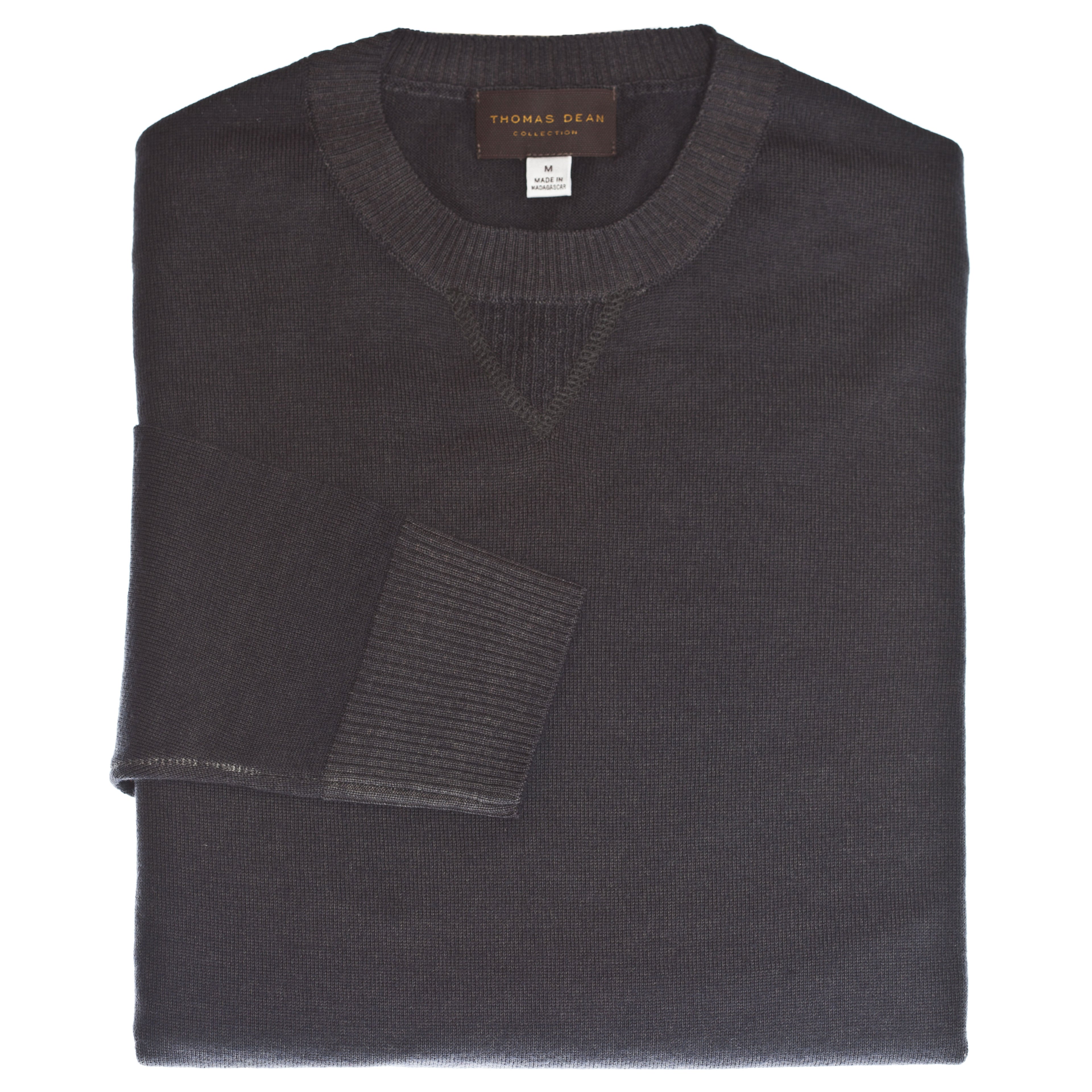 Charcoal Crew Neck Sweater - Thomas Dean & Co