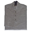 Medium Grey 1/4 Button Merino Wool Sweater - Thomas Dean & Co