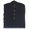 Navy 1/4 Button Merino Wool Sweater - Thomas Dean & Co