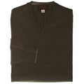 Green V-Neck Wool Sweater - Thomas Dean & Co