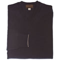 Navy V-Neck Wool Sweater - Thomas Dean & Co