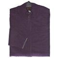 Purple Full Zip Stretch Wool Cardigan - Thomas Dean & Co