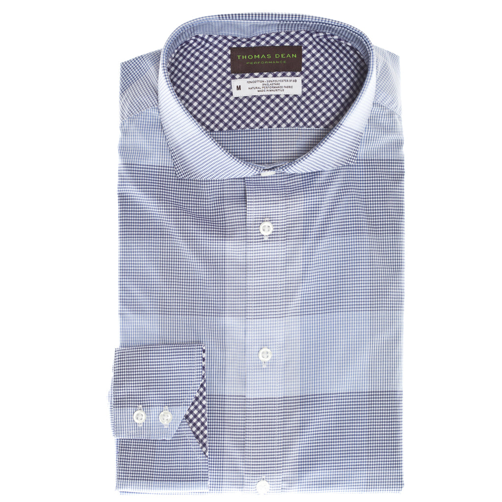 Purple Check Performance Sport Shirt - Thomas Dean & Co