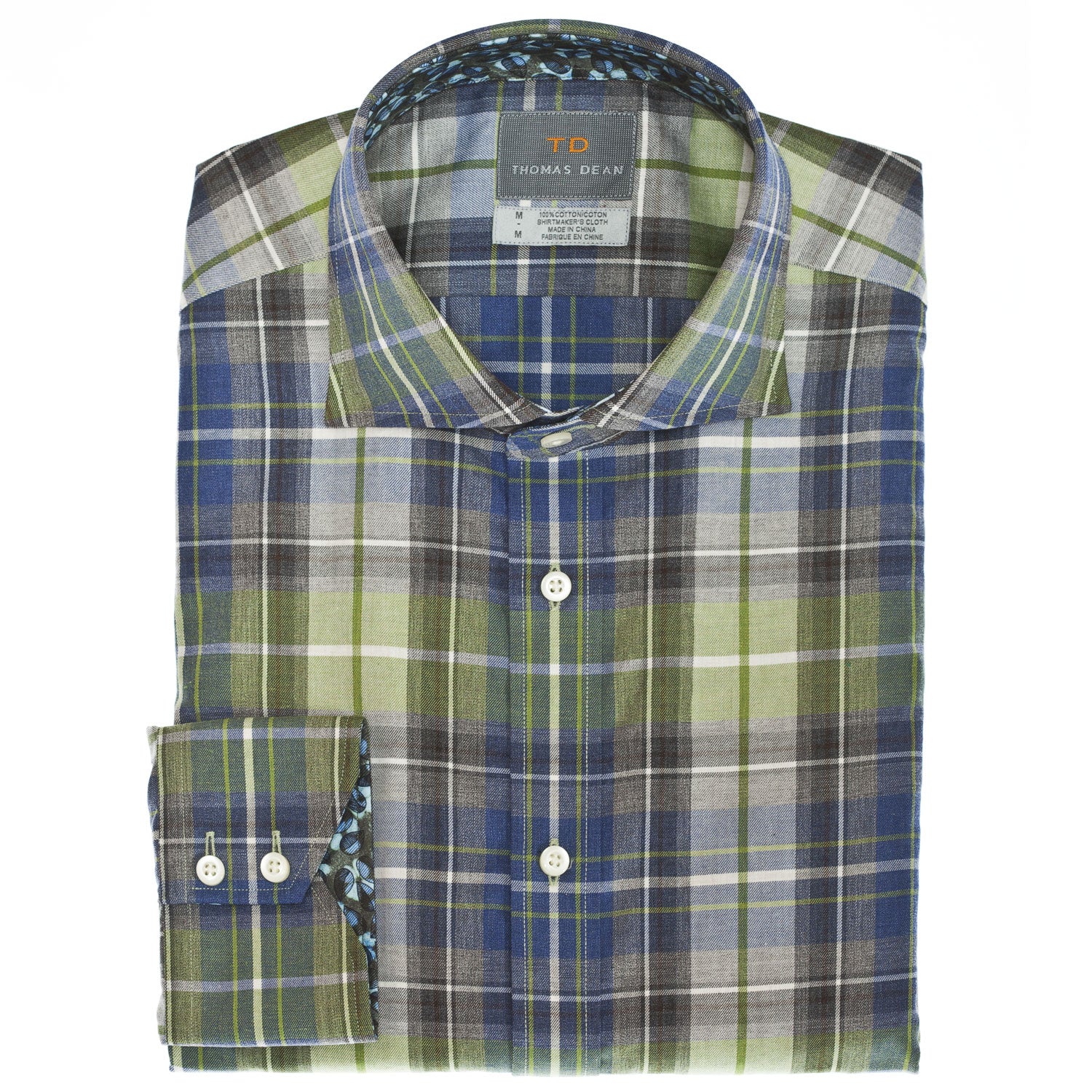 Pine Plaid Button Down Sport Shirt - Thomas Dean & Co