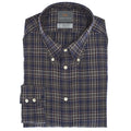 Navy Plaid Button Down Collar Sport Shirt - Thomas Dean & Co