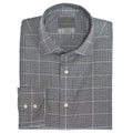 Navy Windowpane Button Down Sport Shirt - Thomas Dean & Co