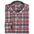 Wine Plaid Button Down Sport Shirt - Thomas Dean & Co