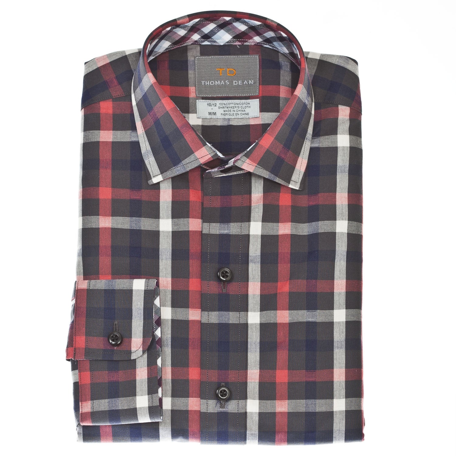 Small Boys Red Plaid Button Down Shirt - Thomas Dean & Co